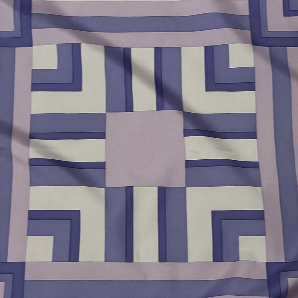 EUC Vintage MCM Geo Print Scarf-Square-Purple Shades-Polyester - Picture 11 of 14